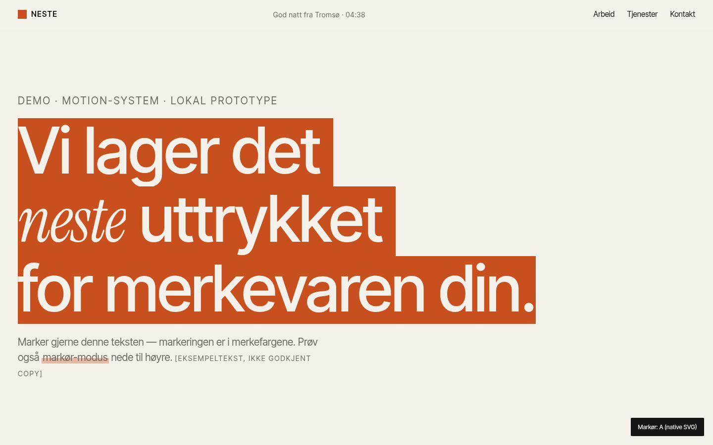 Demo: hero med oransje markering