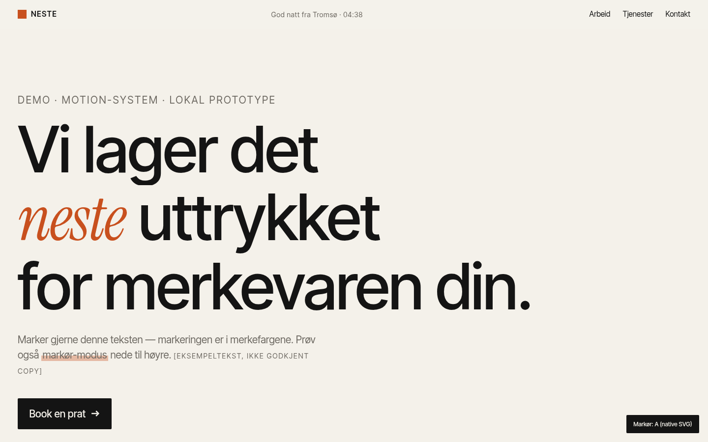 Demo med redusert bevegelse