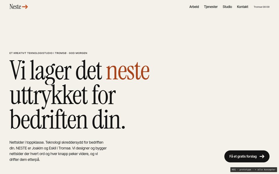 Forside, Ord som peker, desktop